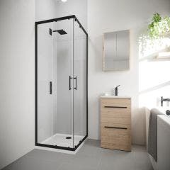 Verve 900mm Corner Entry Shower Enclosure (Matt Black)