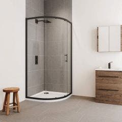 Verve 1000mm One Door Quadrant Shower Enclosure (Matt Black)