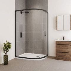 Verve 900x1200mm One Door Offset Quadrant (Matt Black)