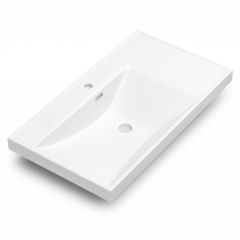 Quattro 600mm 1 Taphole Basin with Shelf (White)