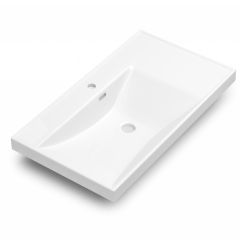 Quattro 800mm 1 Taphole Basin with Shelf (White)