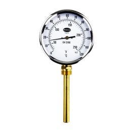 Temperature Gauge - 100mm Dial - 1/2 Bottom Entry - 50mm Pocket - Leengate  Valves